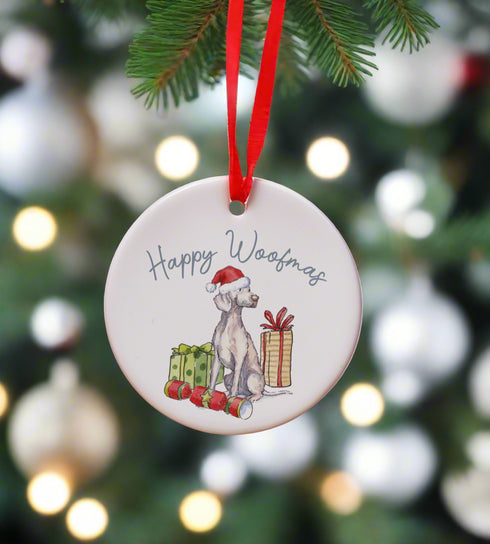 Weimaraner Ceramic Circle Decoration